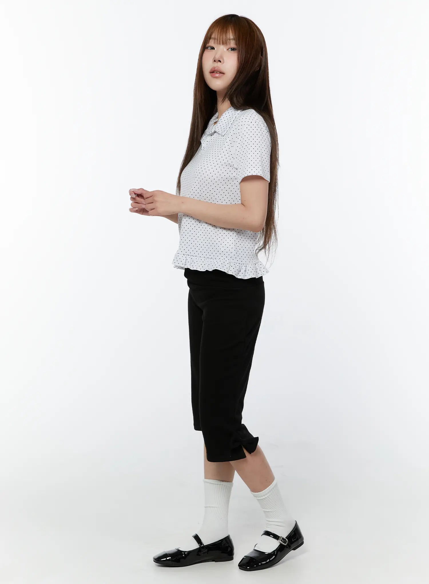 polka-dot-collar-frill-blouse-cy518