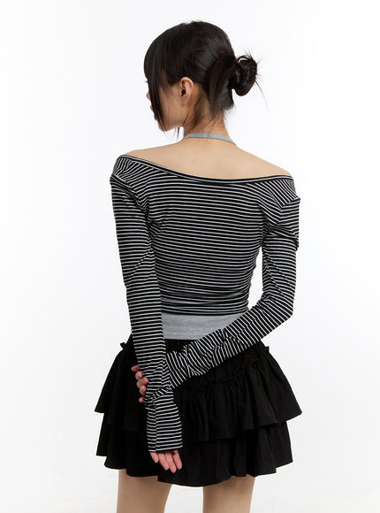 stripe-long-sleeve-crop-top-with-tank-top-ca508