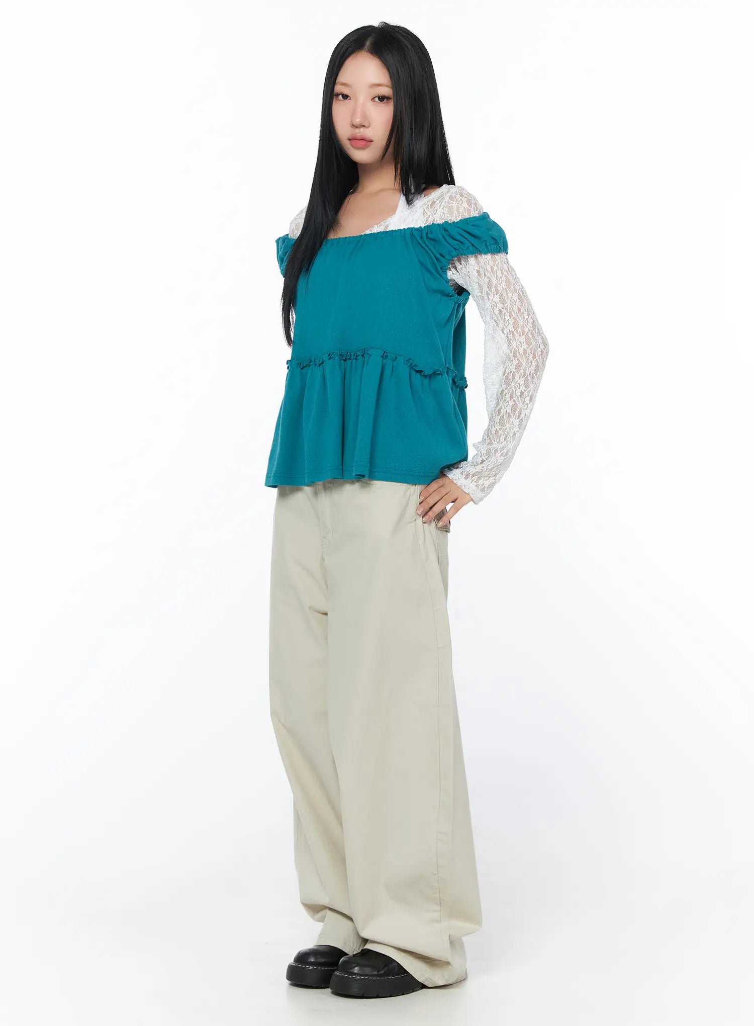 puff-sleeve-shirred-blouse-cy512