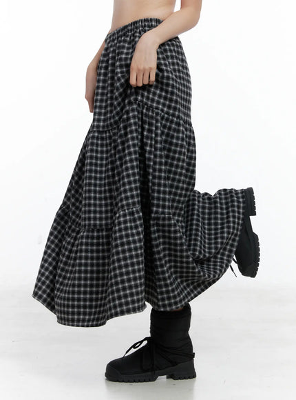 checkered-flare-maxi-skirt-cn519