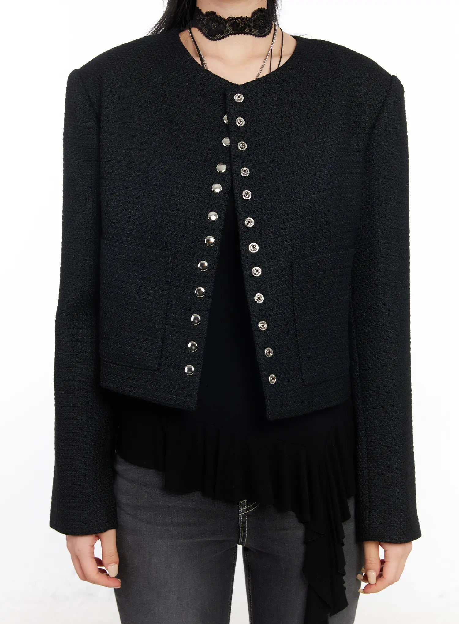 tweed-snap-button-jacket-cd1202