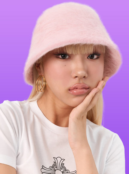 soft-plush-bucket-hat-in302 / Pink