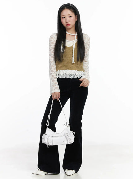 ruffle-lace-long-sleeve-top-scarf-set-cd529