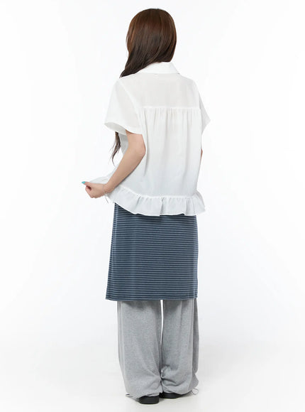 ruffle-hem-short-sleeve-shirt-cy529
