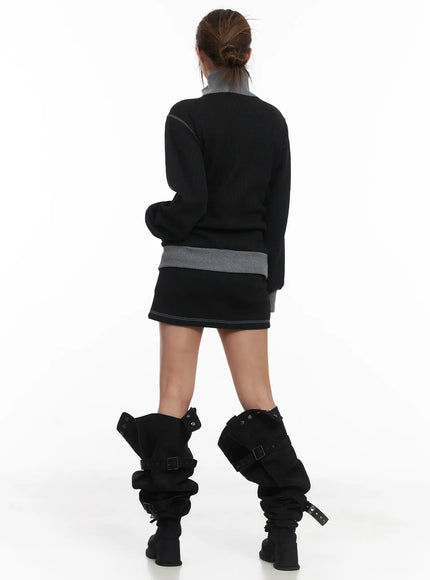 two-tone-waffle-knit-skirt-cj512