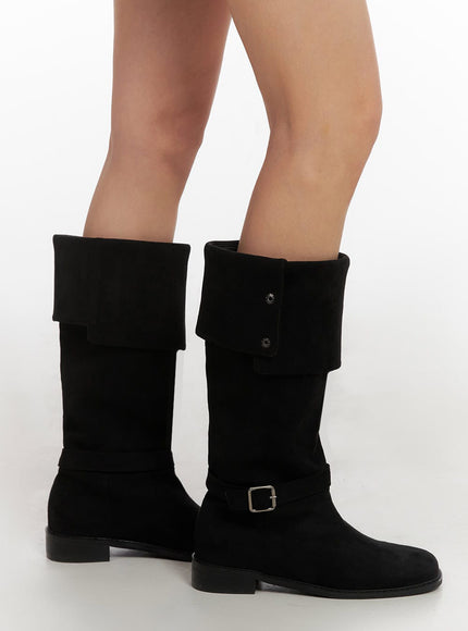 buckle-strap-faux-leather-long-boots-id431