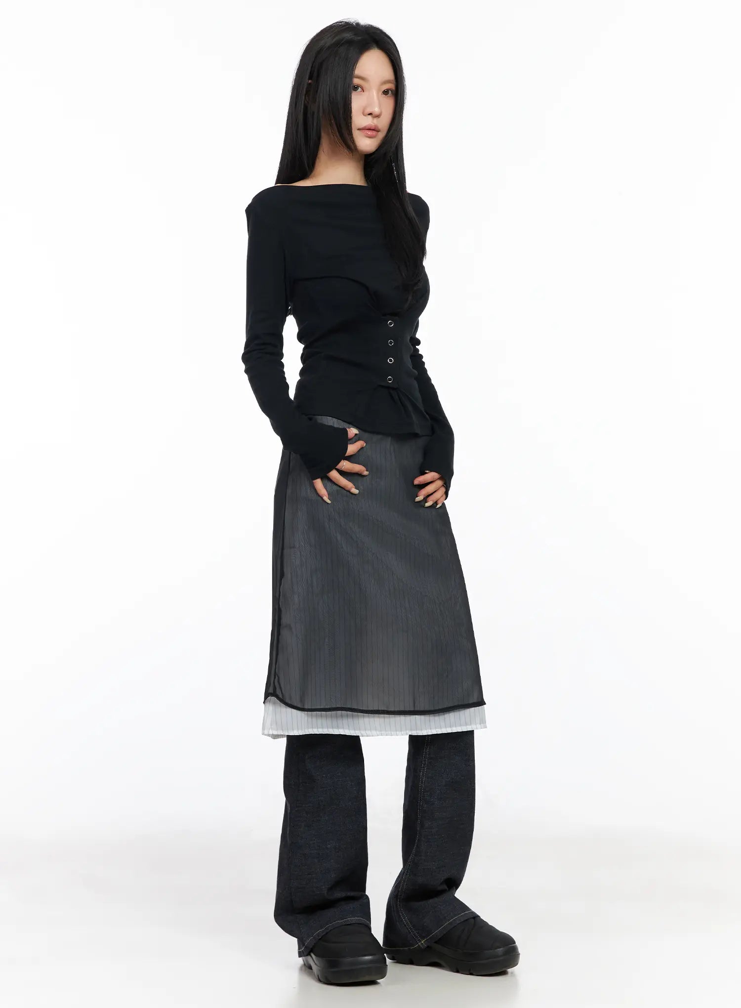 layered-sheer-midi-skirt-cm516