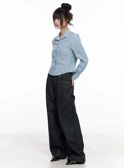 plaid-button-up-crop-shirt-cg518