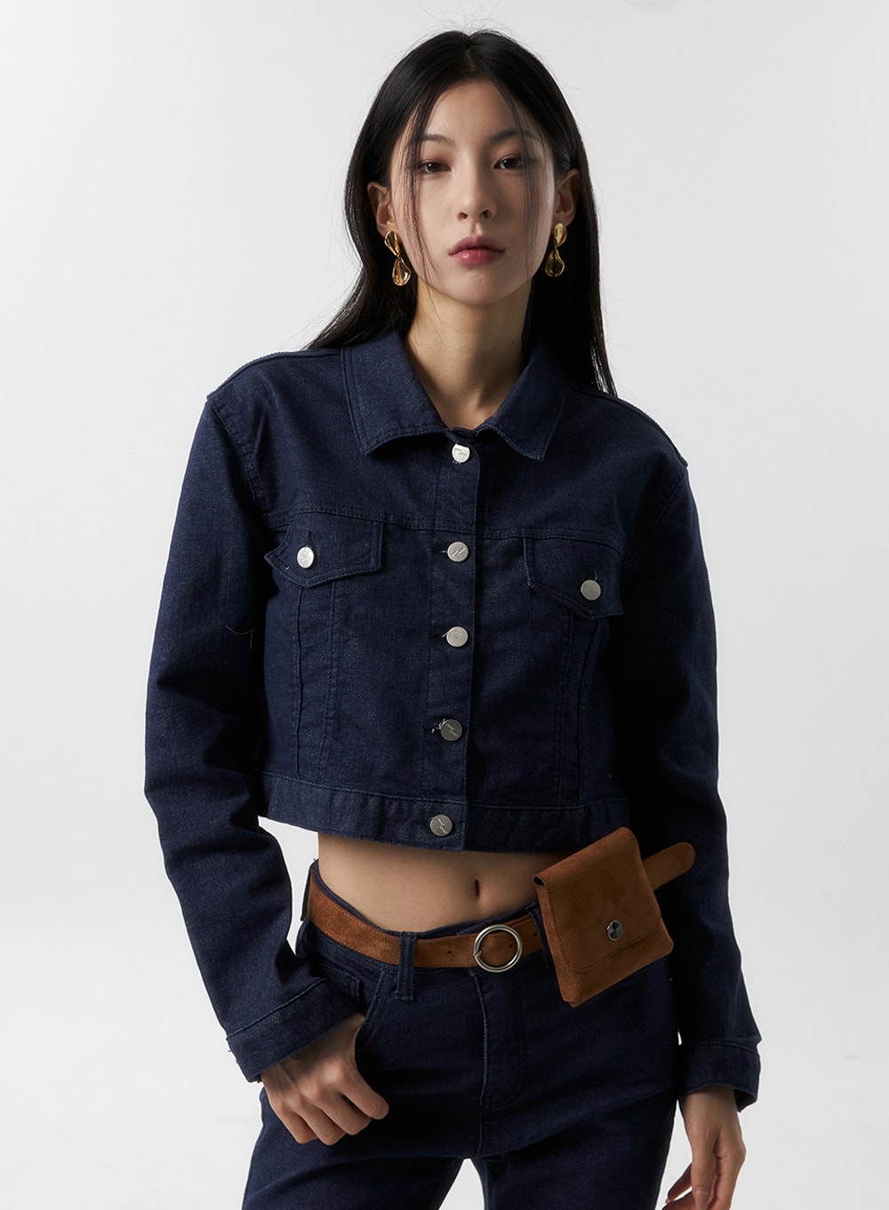 Buttoned cropped jacket - Woman