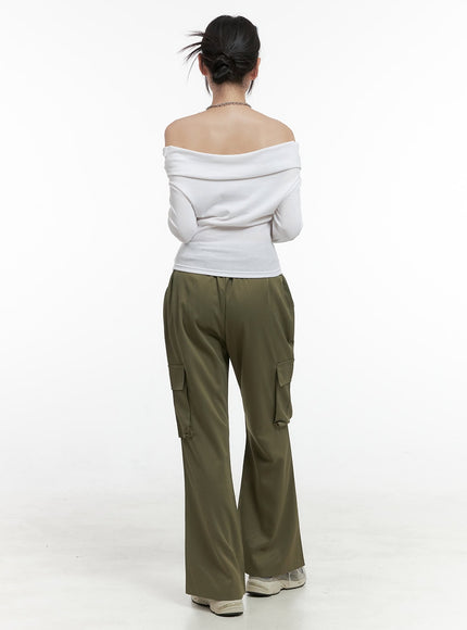 banded-pocket-boot-cut-cargo-pants-os410