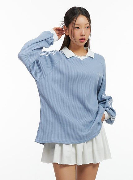 collared-stripe-long-sleeve-top-is402