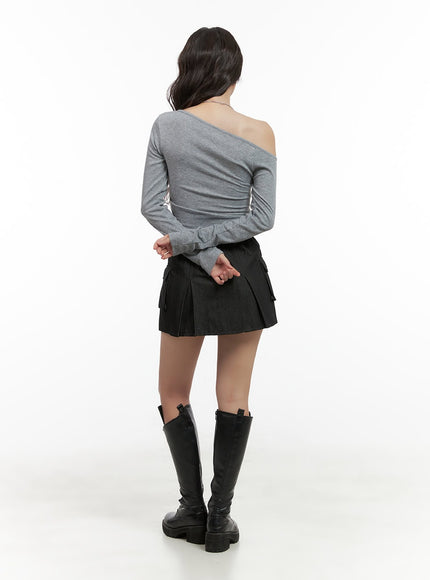 pleated-cargo-cotton-mini-skirt-cg423