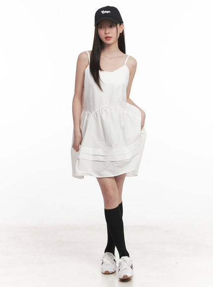 Flare V-Neck Cami Mini Dress IY509 - Romantic style | LEWKIN Flare V-Neck Cami Mini Dress IY509 - Romantic style | LEWKIN