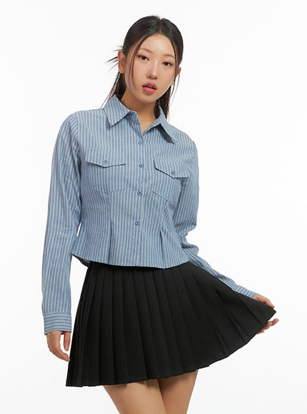 pintuck-stripe-buttoned-crop-shirt-is402