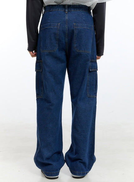 mens-cargo-pocket-denim-wide-leg-pants-dark-blue-ig416