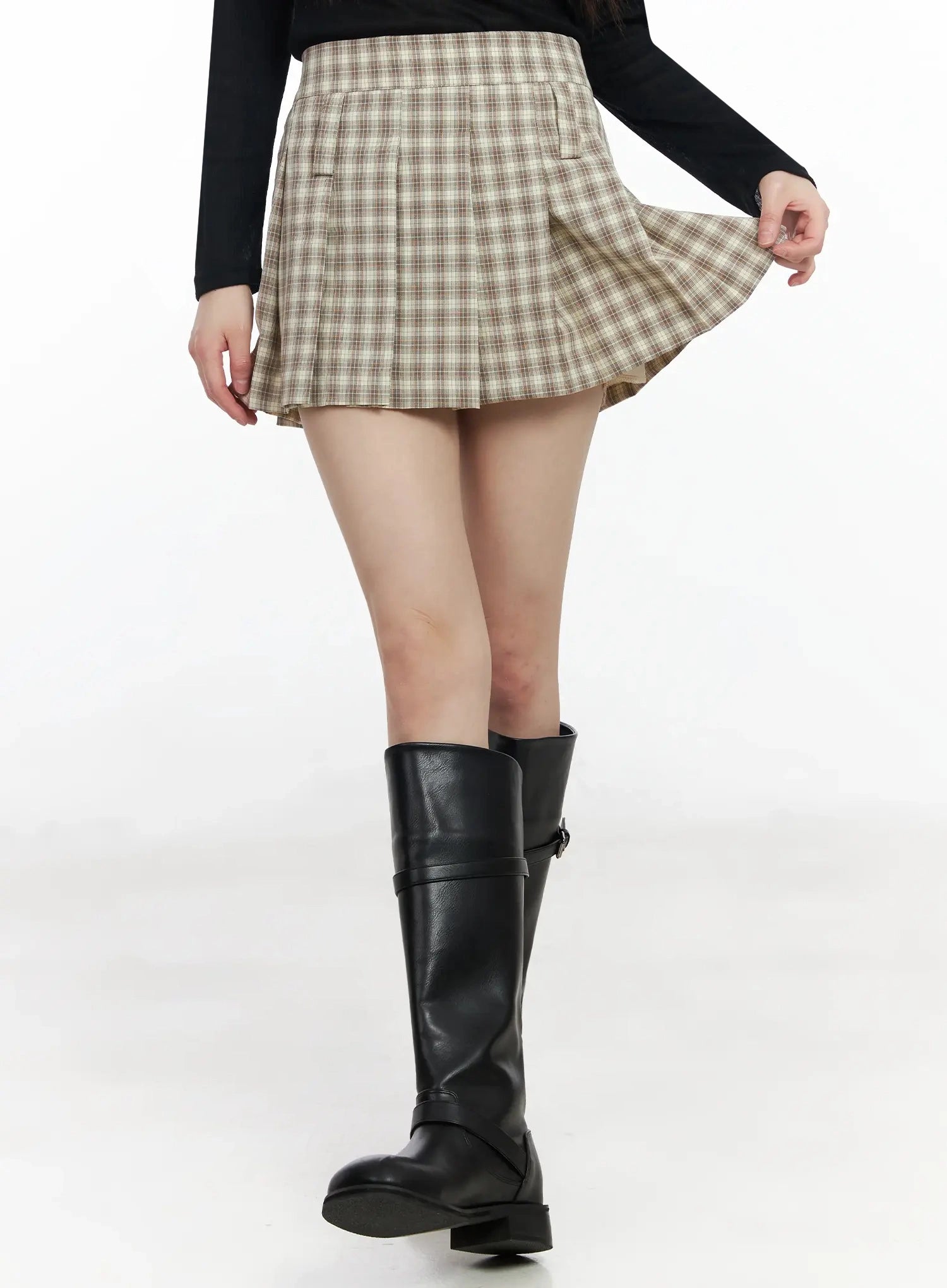 checkered-pleated-skirt-im530
