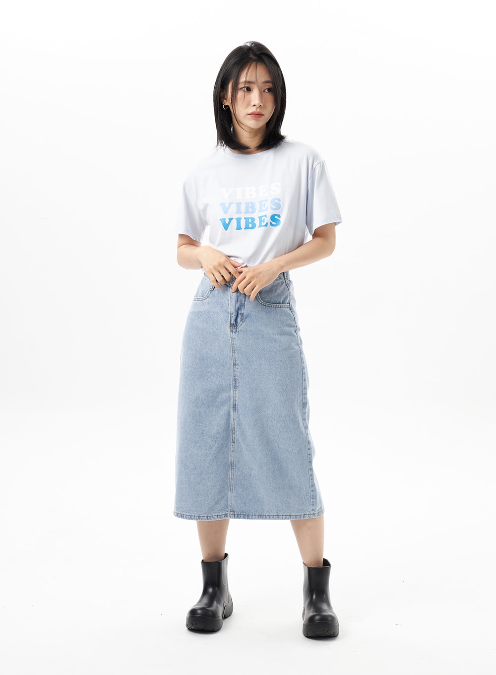 Denim midi skirt outlet h&m