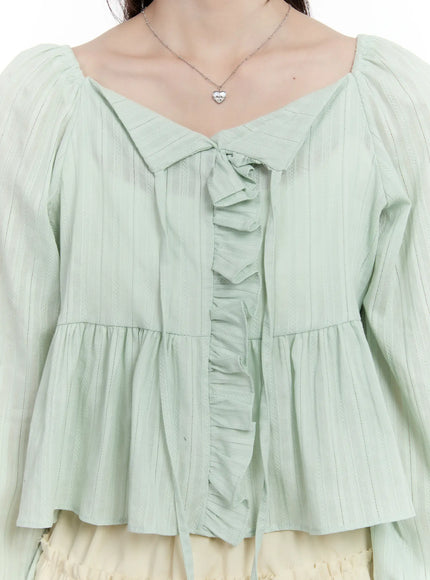 ruffle-ribbon-puff-sleeve-blouse-cm505
