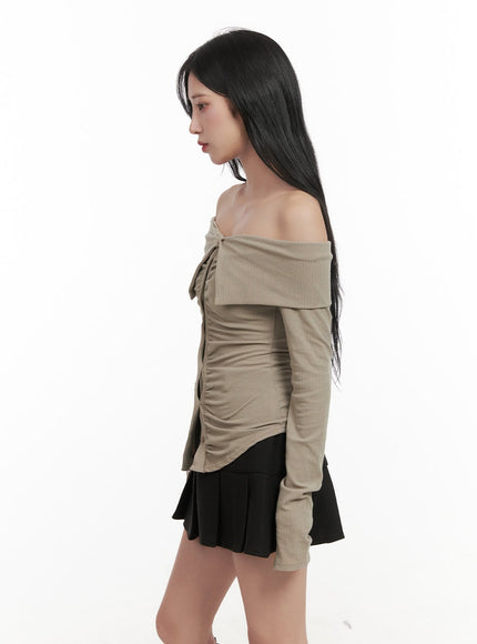 shirred-off-shoulder-blouse-cd409