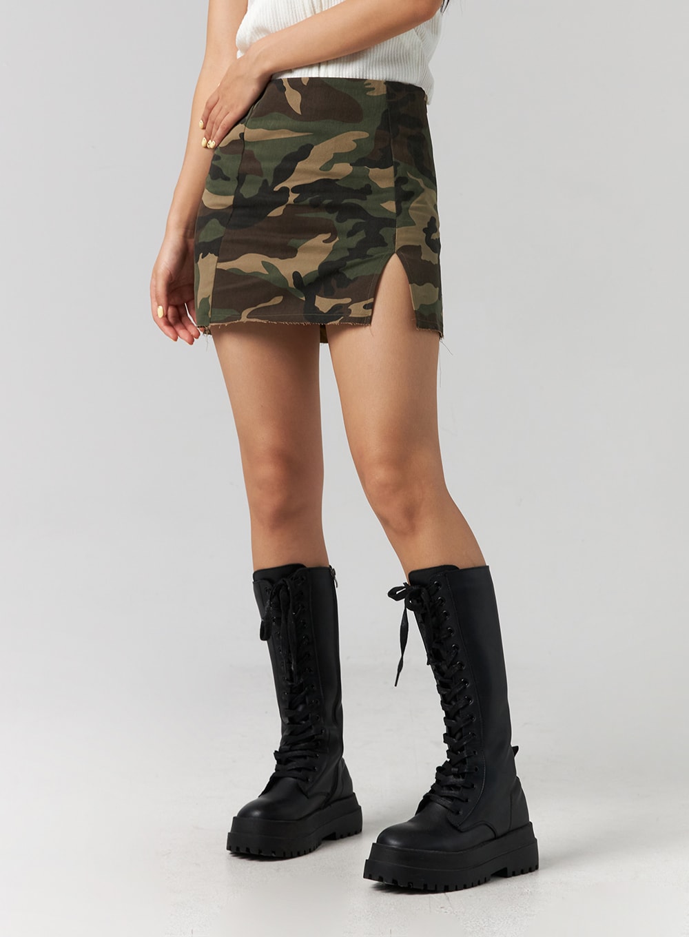 Camo print mini skirt forever cheap 21