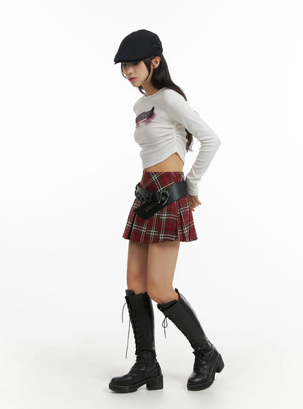 checkered-pleated-mini-skirt-im405