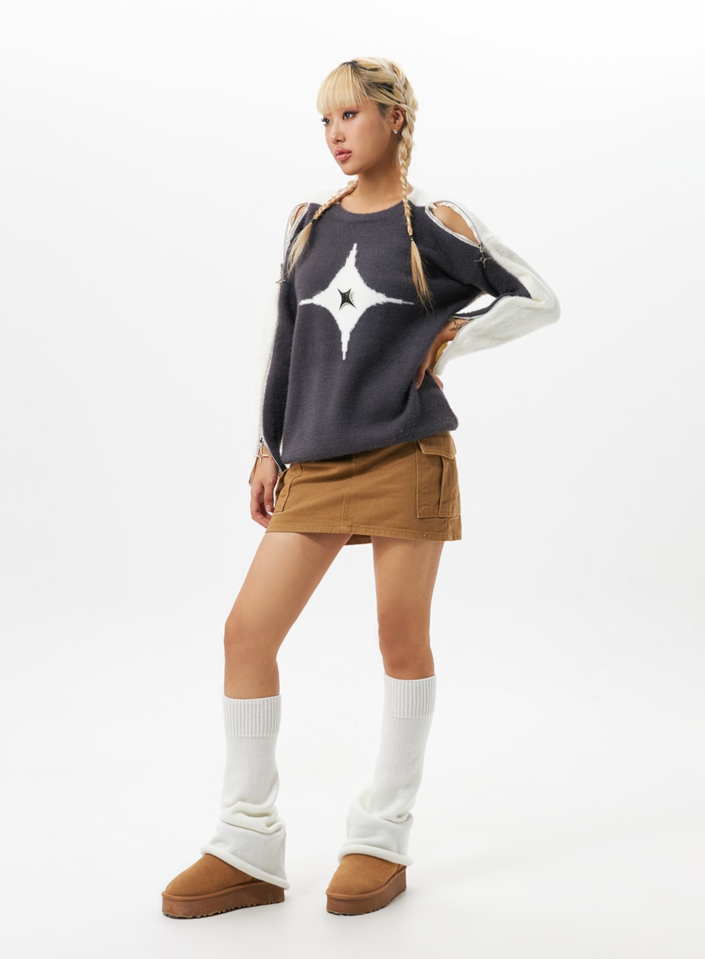 star-motif-cut-out-shoulder-sweater-io324