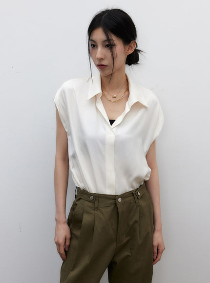 silky-short-sleeve-blouse-iy331