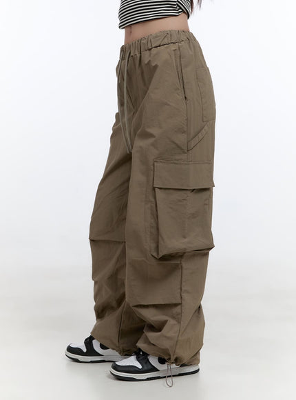 Nylon Wide Fit Cargo Pants CL424