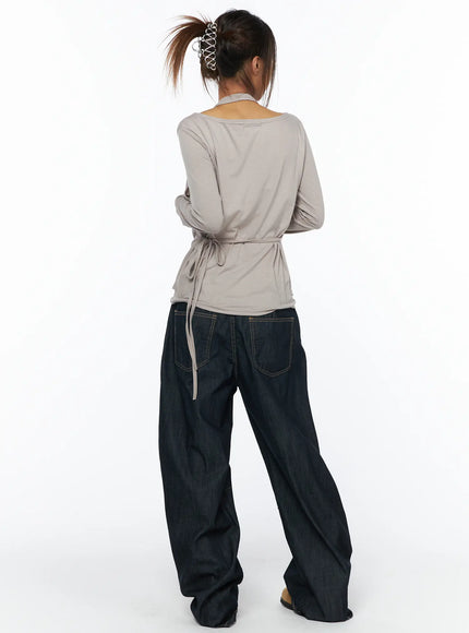 layered-long-sleeve-halter-top-ca516