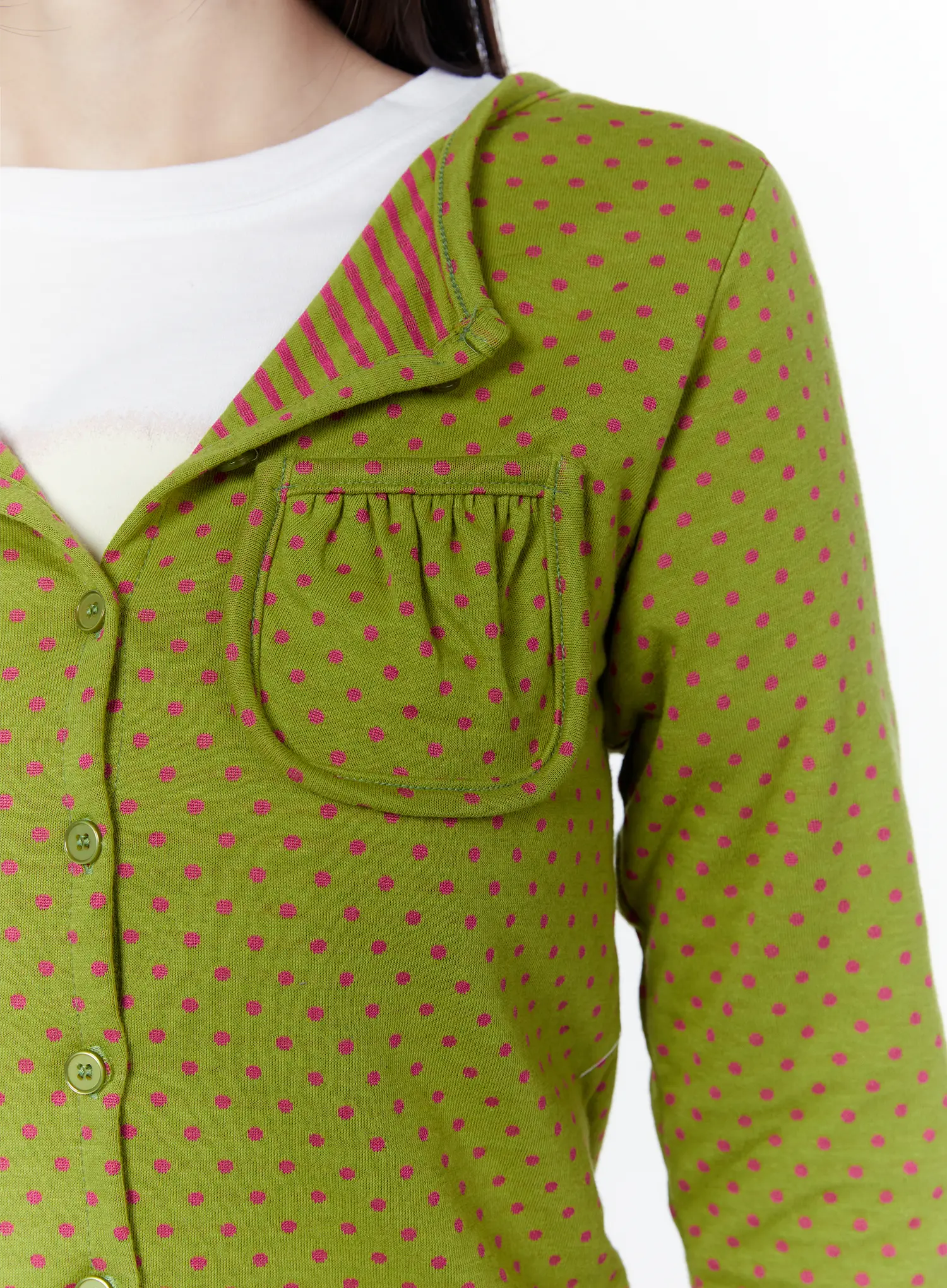 polka-dot-3-4-sleeve-cardigan-cu505