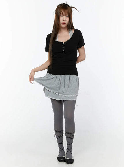 lace-trim-layered-mini-skirt-cy519