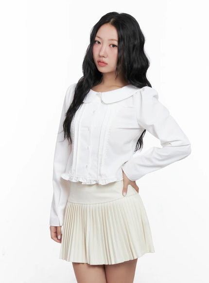 elegant-pintuck-lace-blouse-cn514