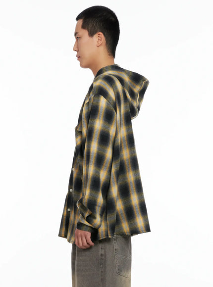 mens-plaid-flannel-hooded-shirt-ig529
