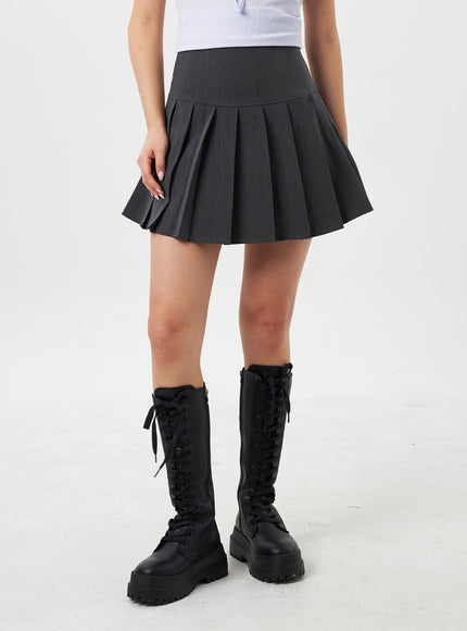 Simple Pleated Mini Skirt CY309