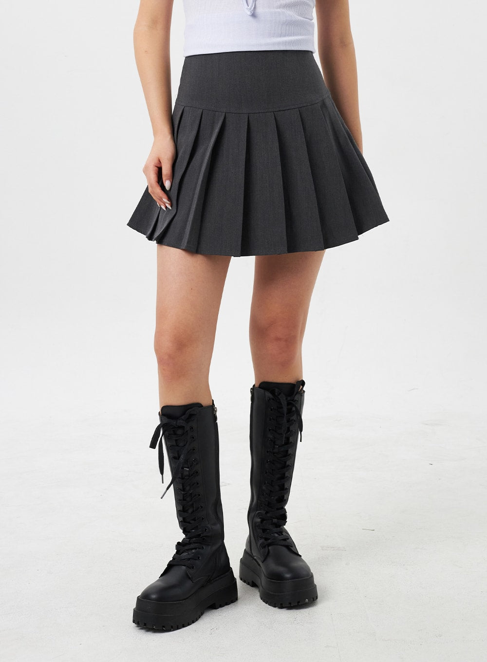 Simple Pleated Mini Skirt CY309