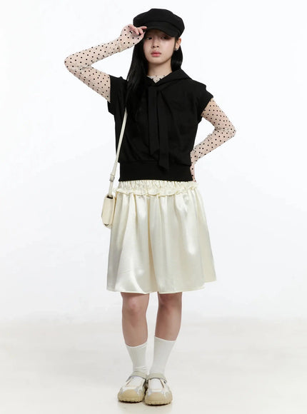 ribbon-detail-short-sleeve-hoodie-im519