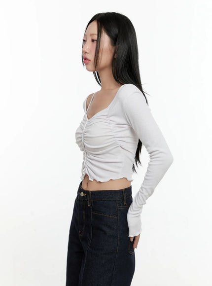 off-shoulder-ruched-long-sleeve-top-cn506