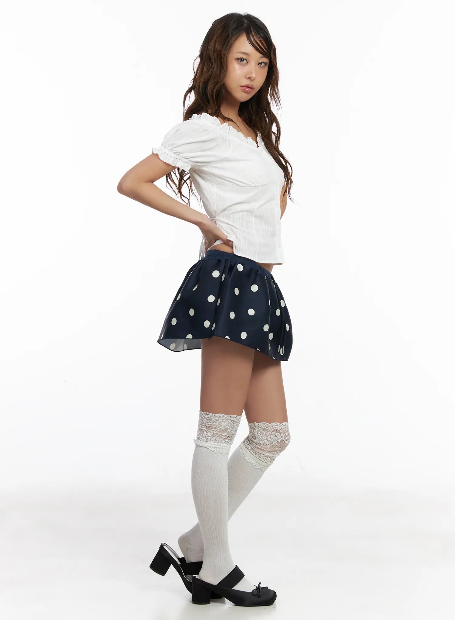 pola-dot-mini-skirt-cm520