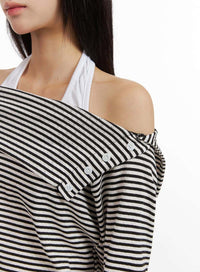 stripe-buttoned-off-shoulder-top-cy407