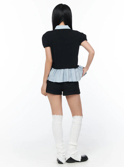 puff-frill-short-sleeve-blouse-cy513