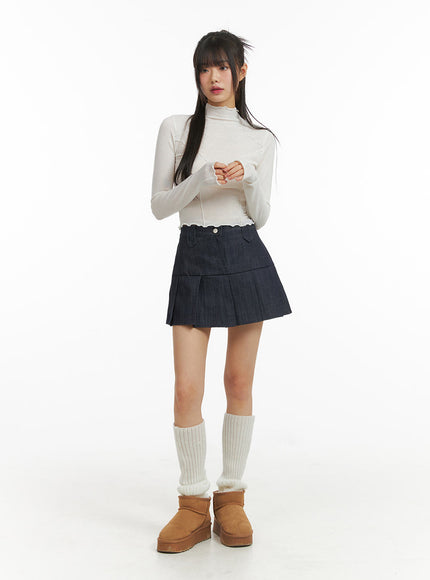 pleated-denim-mini-skirt-cj415