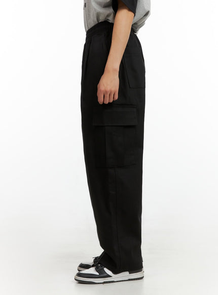 mens-solid-cargo-pants-black-iu412