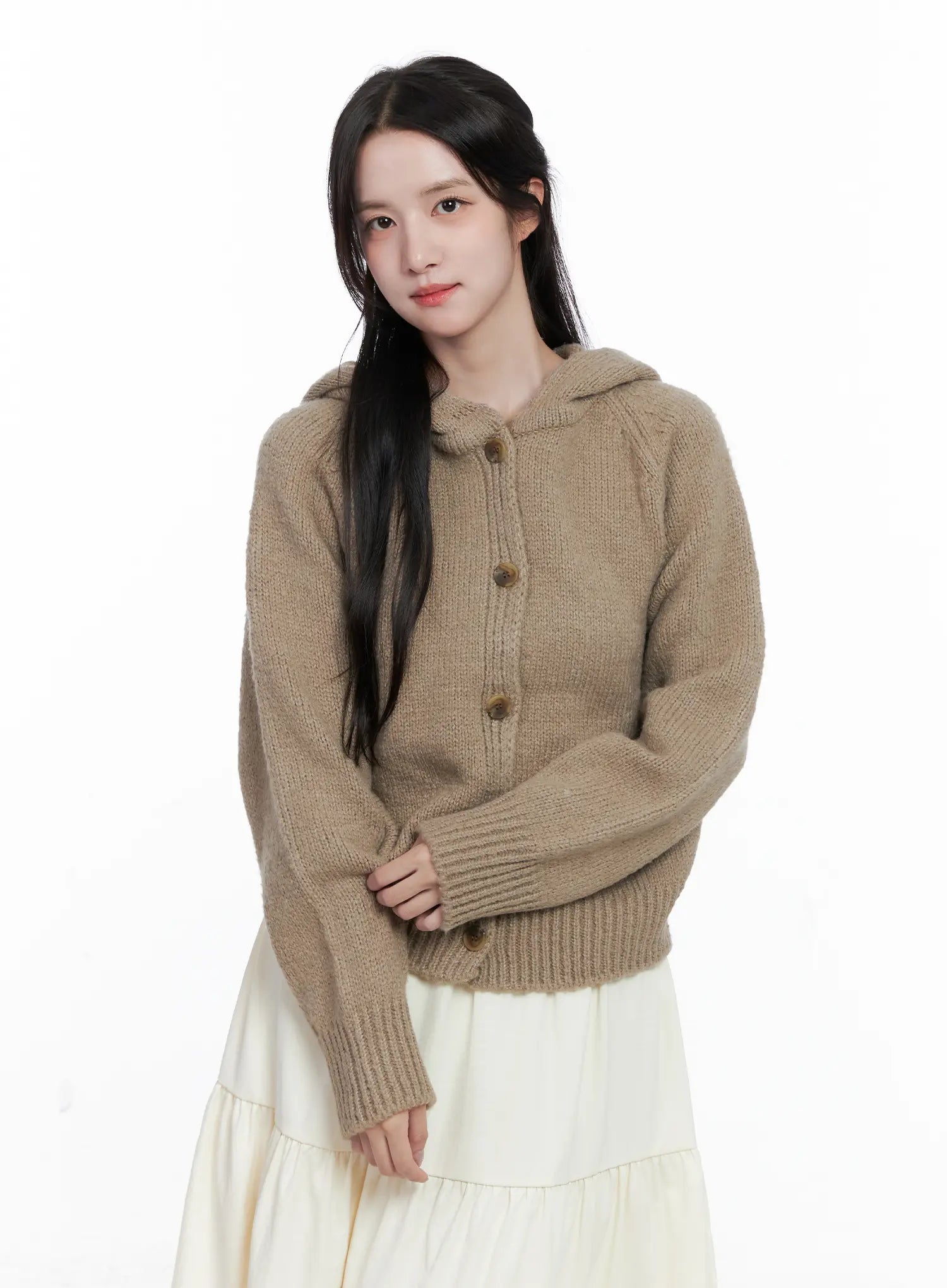 Zip-Up Hoodie Knit CS523 - Casual style | LEWKIN