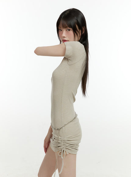 shirred-solid-mini-dress-cg401