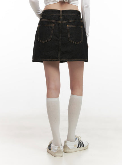 stitched-denim-mini-skirt-cj524