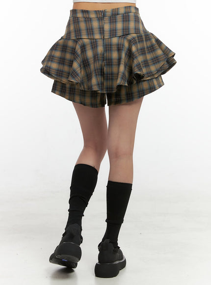 checkered-ruffle-mini-skirt-oo421