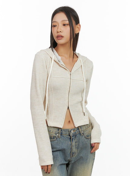 chic-ribbed-zip-up-hooded-top-is427