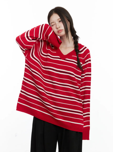 oversized-v-neck-striped-knit-sweater-co503