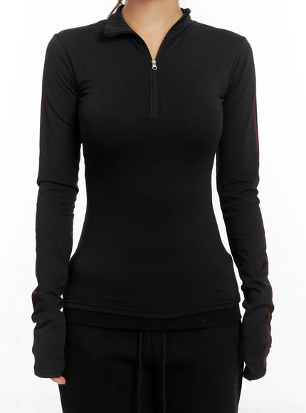 chic-half-zip-up-slim-fit-top-cd517