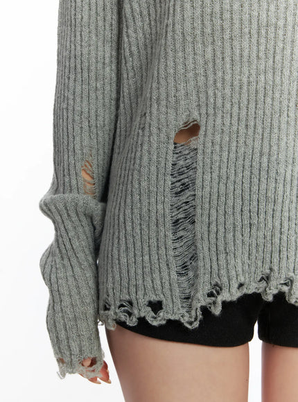 distressed-oversized-v-neck-sweater-cj515
